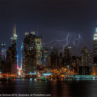 Buy canvas prints of Lightning Over New York III by Clarence Holmes