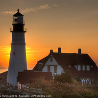 Buy canvas prints of Portland Head Light Sunrise III by Clarence Holmes