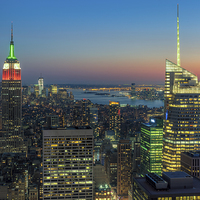 Buy canvas prints of Top of the Rock Twilight I by Clarence Holmes