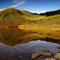 Buy canvas prints of Reflection over Kentmere reservoir by Robert Fielding