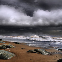 Buy canvas prints of Storm over the coast by Robert Fielding
