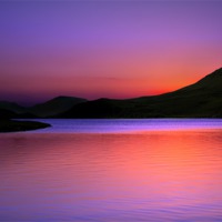 Buy canvas prints of Angle Tarn sunset by Robert Fielding