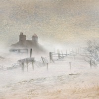 Buy canvas prints of A winters blizard by Robert Fielding