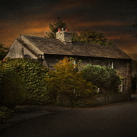 Buy canvas prints of A cottage in Castleton by Robert Fielding