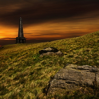 Buy canvas prints of Stoodley pike sunset by Robert Fielding