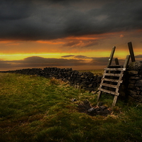 Buy canvas prints of The stile by Robert Fielding