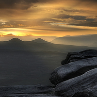 Buy canvas prints of Stanage edge sunset by Robert Fielding