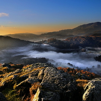 Buy canvas prints of Mists over Grassmere by Robert Fielding