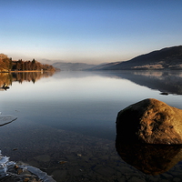 Buy canvas prints of Coniston lake in winter by Robert Fielding