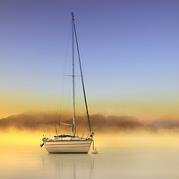 Buy canvas prints of Boat in the golden mist by Robert Fielding