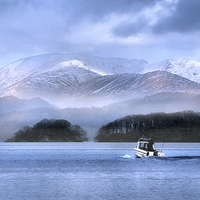 Buy canvas prints of  Winter over coniston lake by Robert Fielding