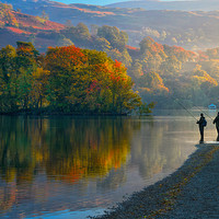 Buy canvas prints of fishing on Rydal water by Robert Fielding