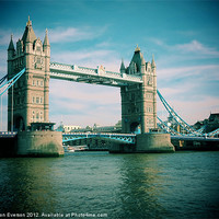 Buy canvas prints of Tower Bridge - A Postcard by J J Everson