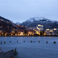 Buy canvas prints of Bergen ice lake at night by John Boekee