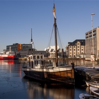Buy canvas prints of Boat in Bergen by John Boekee