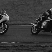 Buy canvas prints of Racing bikes at Snetterton racetrack  by John Boekee