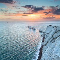 Buy canvas prints of Isle of Wight Needles Sunset by Barry Maytum
