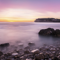 Buy canvas prints of Freshwater bay sunset by Barry Maytum