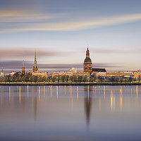 Buy canvas prints of Riga in the Golden Hour by Barry Maytum