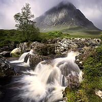 Buy canvas prints of Glen Etive Waterfall by Barry Maytum