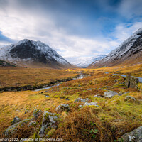 Buy canvas prints of Glen Etive Skyfall View by Angie Morton