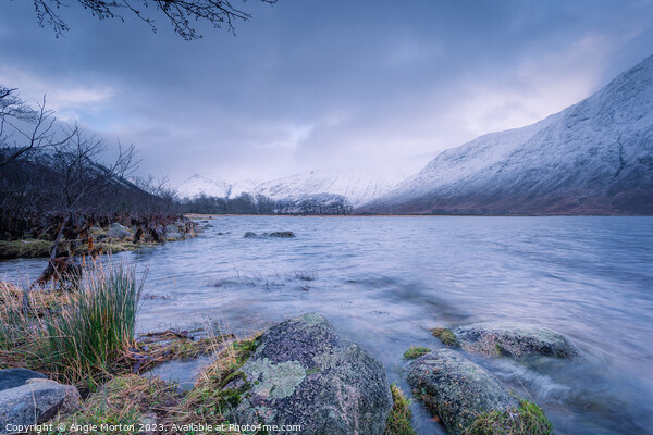 Loch Etive Winter Scene Picture Board by Angie Morton