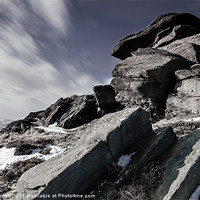 Buy canvas prints of Windswept on Stanage Edge by Angie Morton