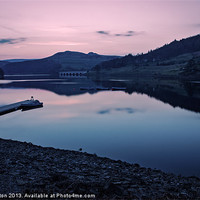 Buy canvas prints of Ladybower Reservoir at Dusk by Angie Morton