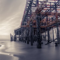 Buy canvas prints of Rusted Pier by Angie Morton