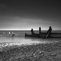 Buy canvas prints of Withersea Beach Groyne by Angie Morton