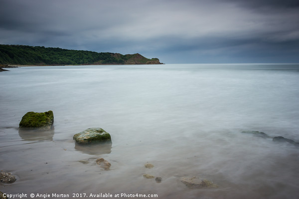 Cayton Bay Johnny Flintons Harbour Picture Board by Angie Morton