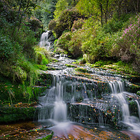 Buy canvas prints of Middle Black Clough Falls by Angie Morton