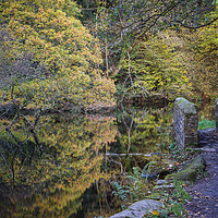 Buy canvas prints of Wolfs Wheel Autumnal Reflections by Angie Morton