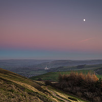 Buy canvas prints of Half Moon Over Hope Valley by Angie Morton