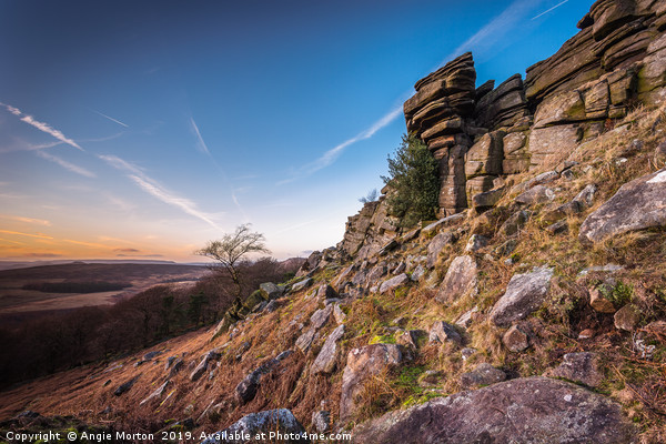 Contrails Over Stanage Edge Picture Board by Angie Morton