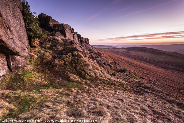 Sunset Stanage Edge Picture Board by Angie Morton