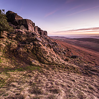 Buy canvas prints of Sunset Stanage Edge by Angie Morton