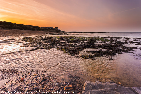 Sunset Over Amble Picture Board by Angie Morton