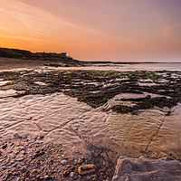 Buy canvas prints of Sunset Over Amble by Angie Morton