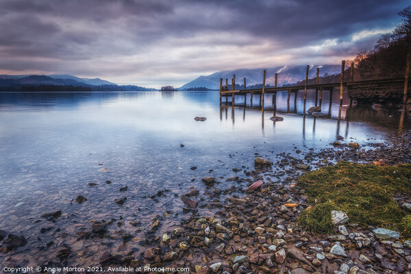 Winters End Derwentwater Picture Board by Angie Morton