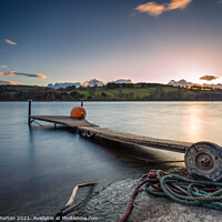 Buy canvas prints of Damflask Jetty at Sunset by Angie Morton