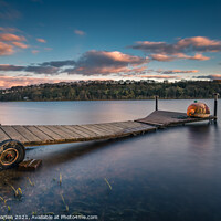 Buy canvas prints of Damflask Jetty with Buoy by Angie Morton