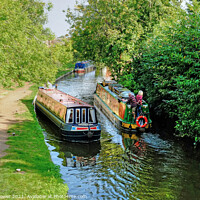 Buy canvas prints of Penkridge Canal Boats Staffordshire by Diana Mower
