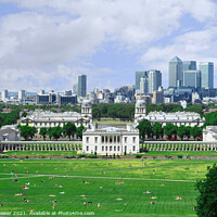 Buy canvas prints of Greenwich Park and London Skyline by Diana Mower