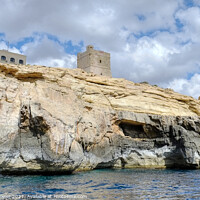 Buy canvas prints of Blue Grotto Watchtower Malta  by Diana Mower