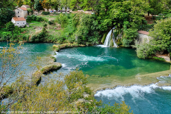  Krka falls and rapids Croatia Picture Board by Diana Mower