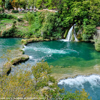 Buy canvas prints of  Krka falls and rapids Croatia by Diana Mower