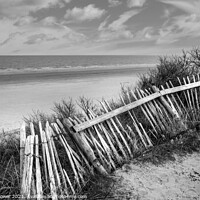 Buy canvas prints of Mablethorpe beach Lincolnshire monochrome by Diana Mower