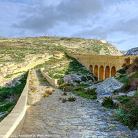 Buy canvas prints of The road bridge, Dwejra, Gozo, Malta  by Diana Mower