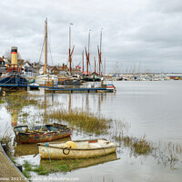 Buy canvas prints of Maldon Hythe Essex boat moorings  by Diana Mower
